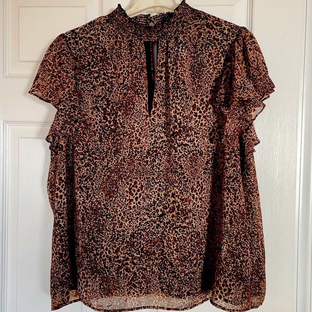 1 state leopard print blouse